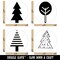 Tree Cute Pine Striped Woodland Rubber Stamp Set for Stamping Crafting Planners